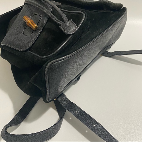 Gucci vintage bamboo suede backpack - Picture 3 of 9